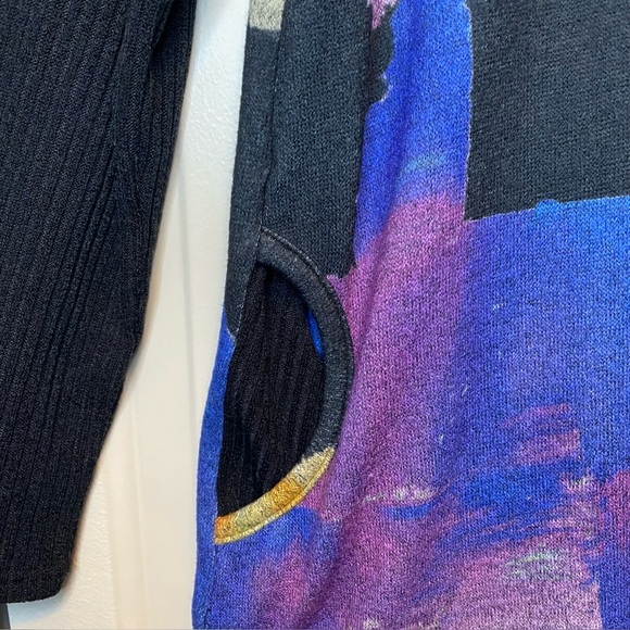 Lily London Women’s Tunic Sweater Top With Pockets Abstract Artsy Boho Sz L - Picture 14 of 15